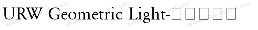 URW Geometric Light字体转换